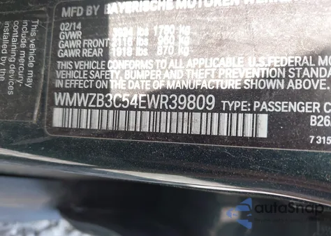 2014 Mini Countryman Cooper from USA, damaged, VIN WMWZB3C54EWR39809